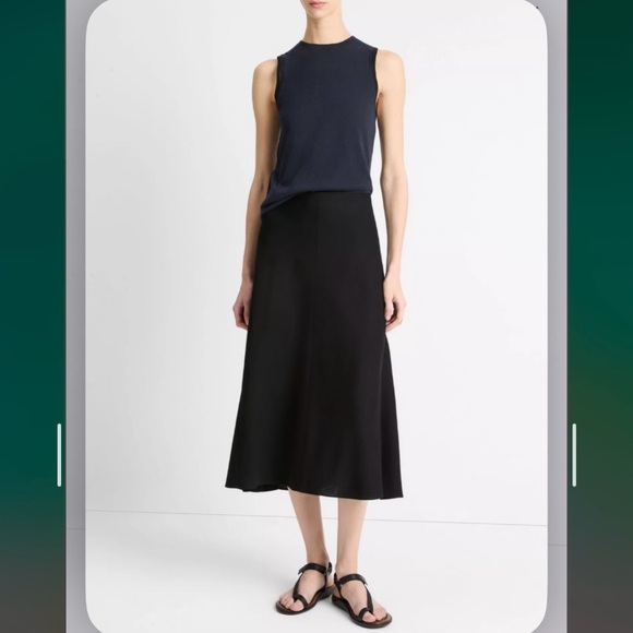 Vince Bias A-Line Skirt in Black Size 16 - Picture 6 of 10